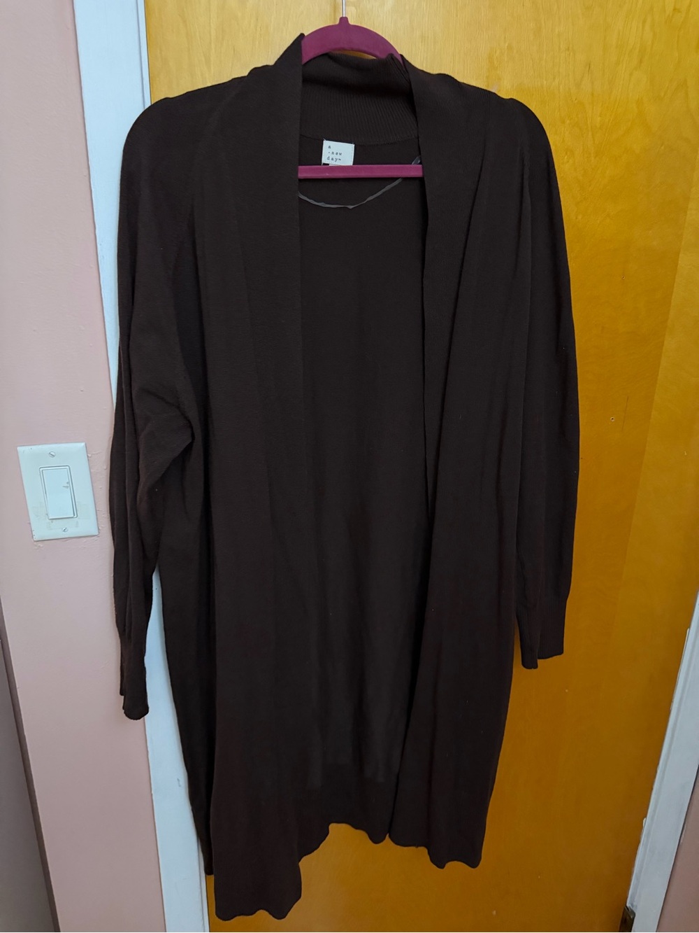 a new day Dark Brown Open-Front Sweater Cardigan